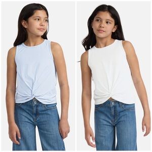 Bundle of Abercrombie Kids Girls YPB Twist Front Tank Tops 15/16 Blue White NEW
